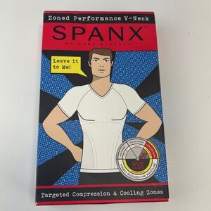 Spanx Zoned Performance Compression V-Neck Slimming Tank Style 618 M White $78